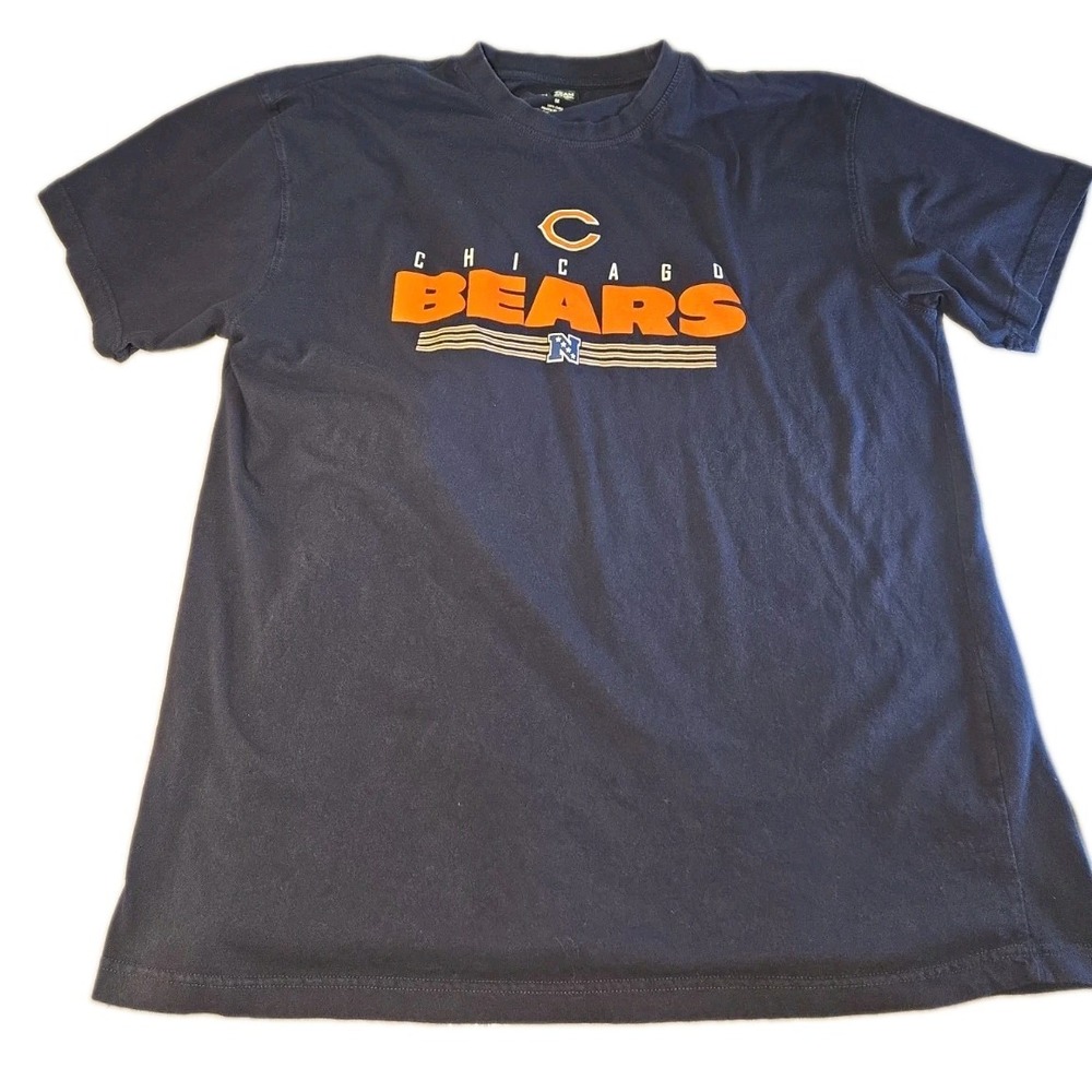 NFL Team Apparel Chicago Bears Shirt Mens 3XL Navy Blue Orange Graphic Football